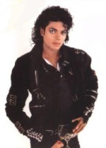 Michael Jackson p pladeomslaget til albummet Bad 1987
